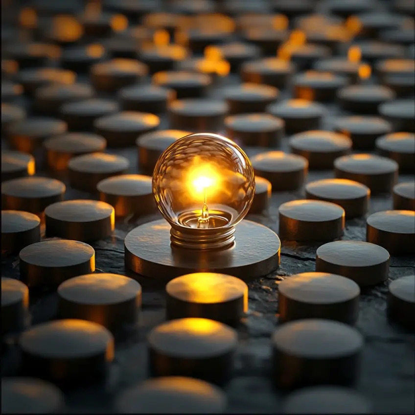 a shing lightbulb